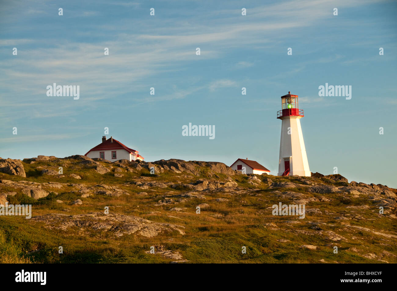 NEWFOUNDLAND, Scenic view of Quirpon Island Lighthouse Inn Stock Photo