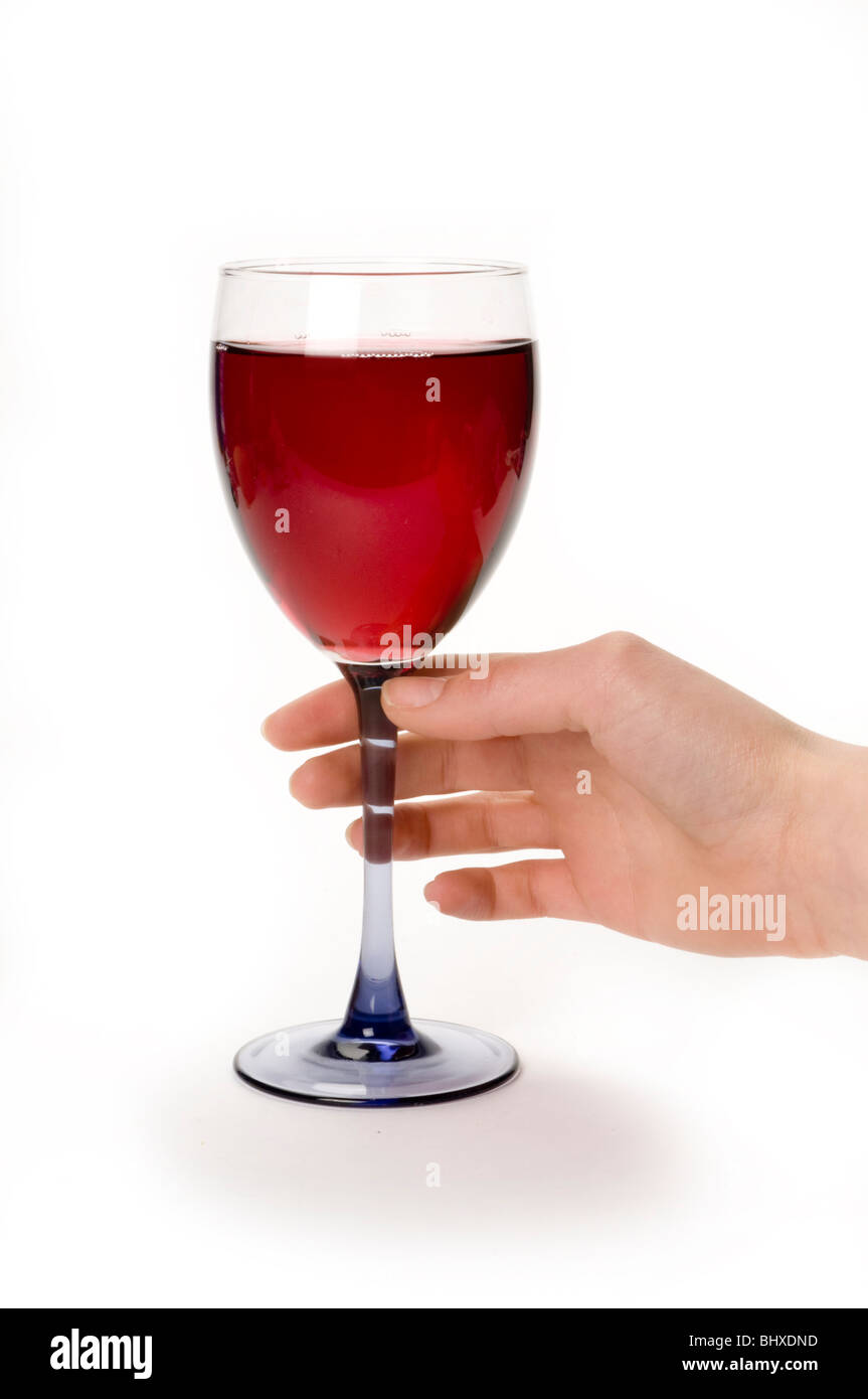 hand and wine glass Stock Photo