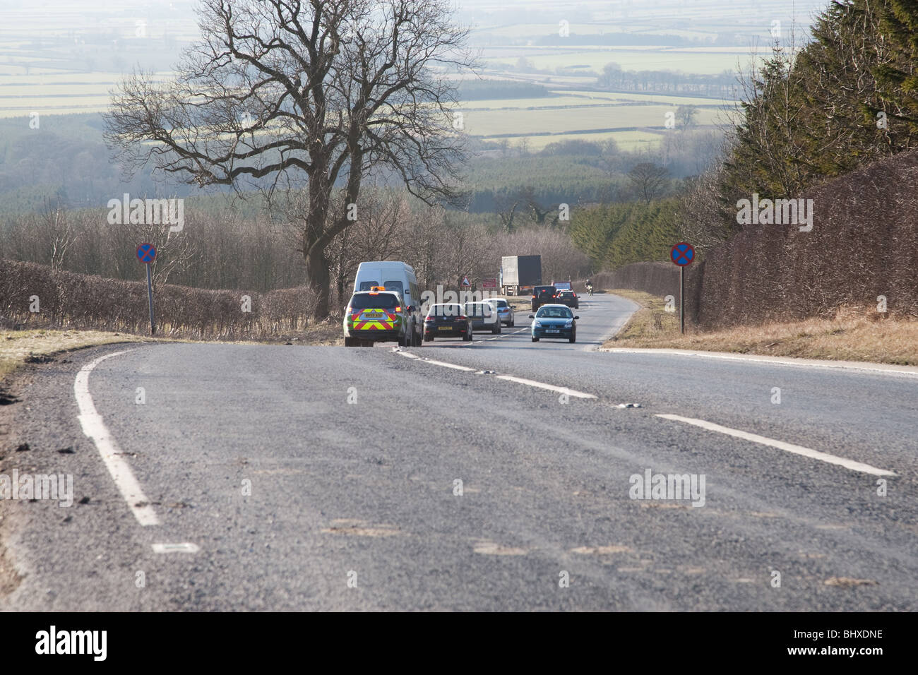 View down Garrowby hill, Yorkshire Stock Photo