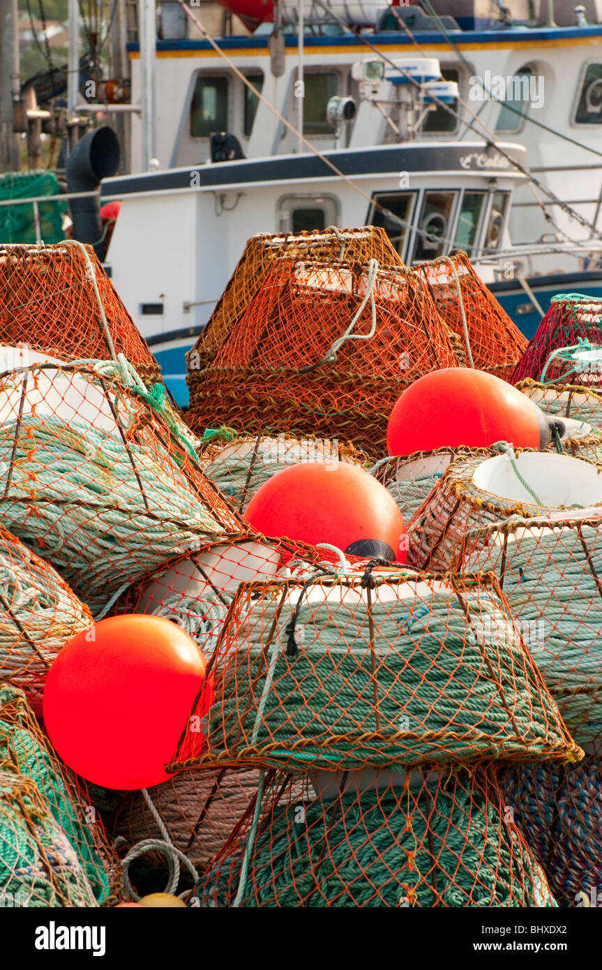 NEWFOUNDLAND, Commercial fishing shrimp boats and shrimp pots