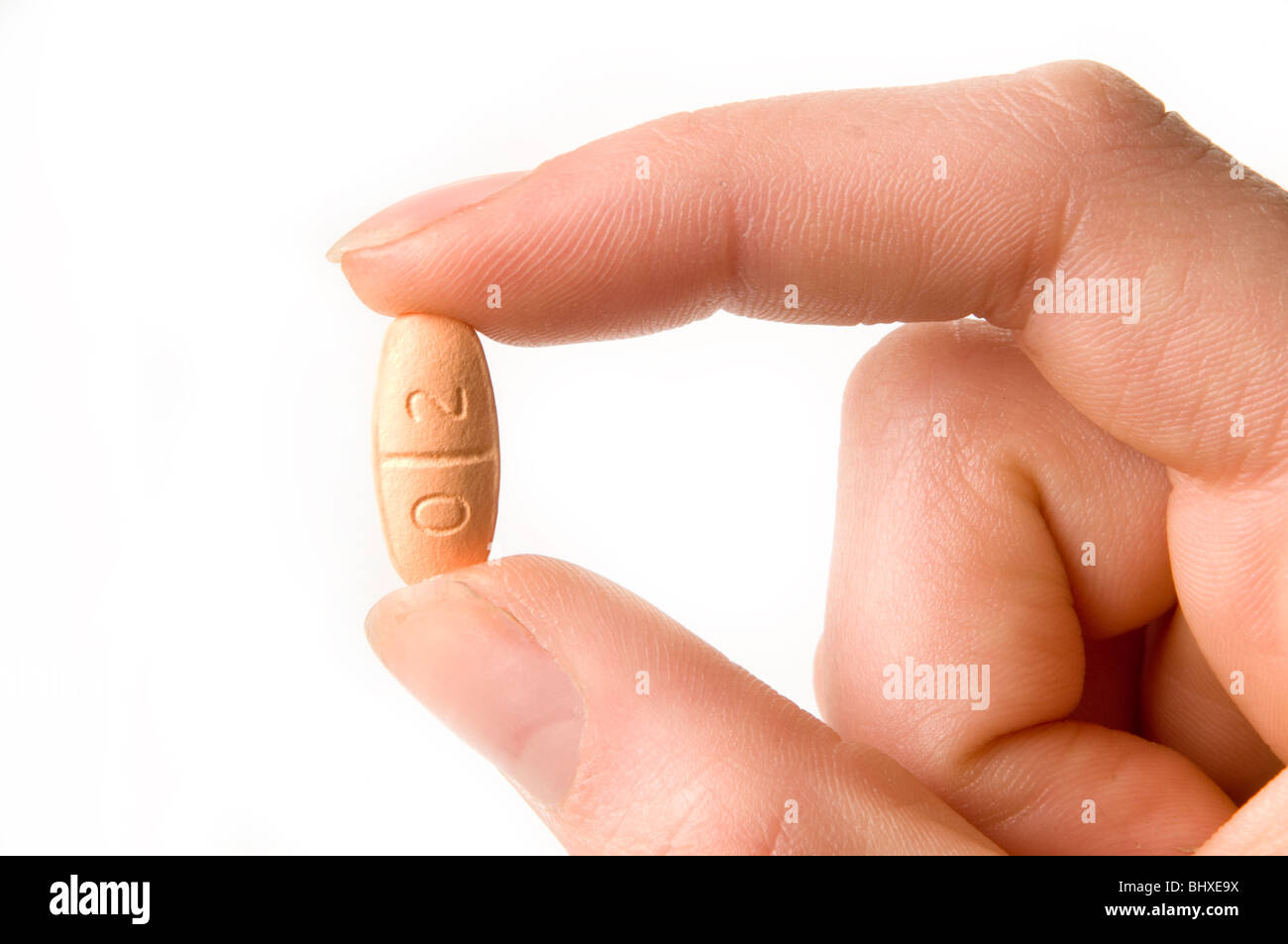 hand holding vitamin Stock Photo