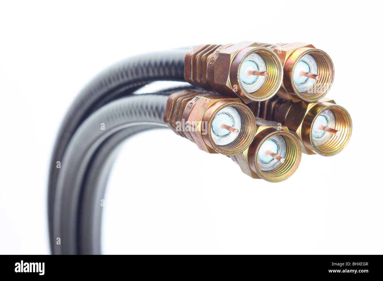 Professional cable tv connectors Stock Photo