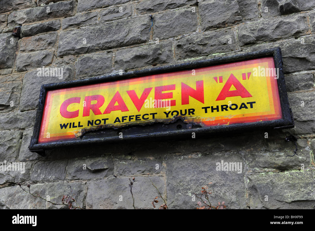 Craven A Cigarette advertising at Goathland Station on the North Yorkshire Moors Railway Stock Photo