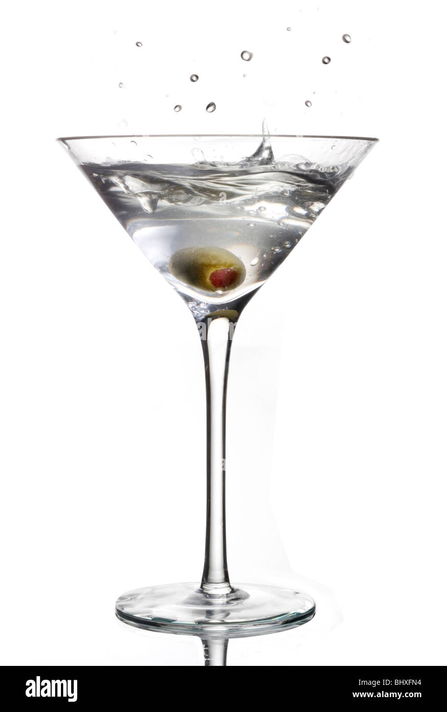 Martini glass with olive hires stock photography and images Alamy