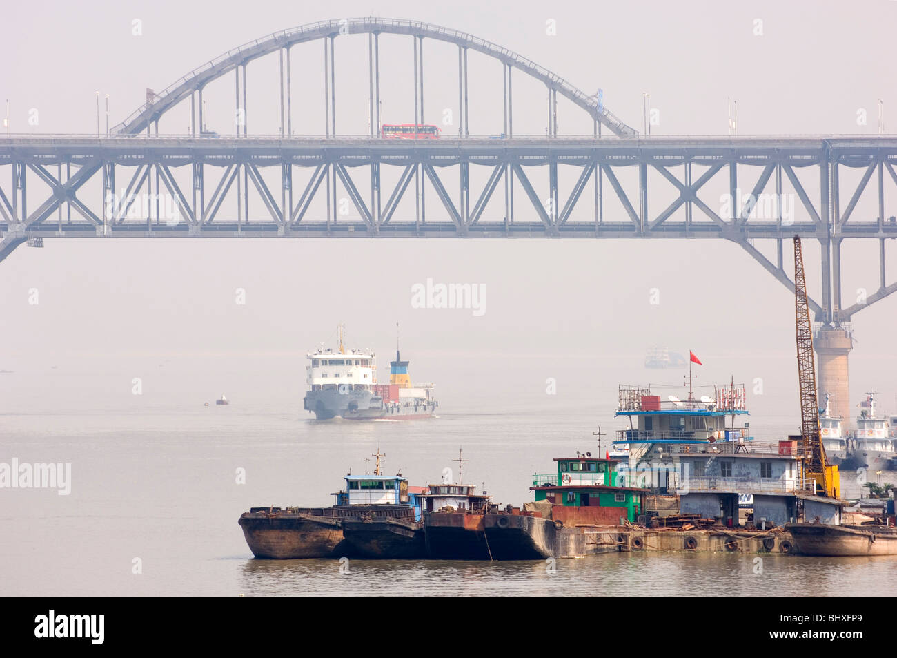 Yangtze River Bridge in Jiujiang. Jiangxi procince, China. Stock Photo