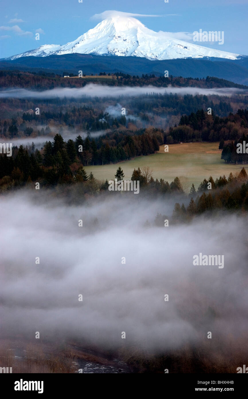Mount Hood and Bull Run from Bluff Road Sandy Oregon Stock Photo Alamy