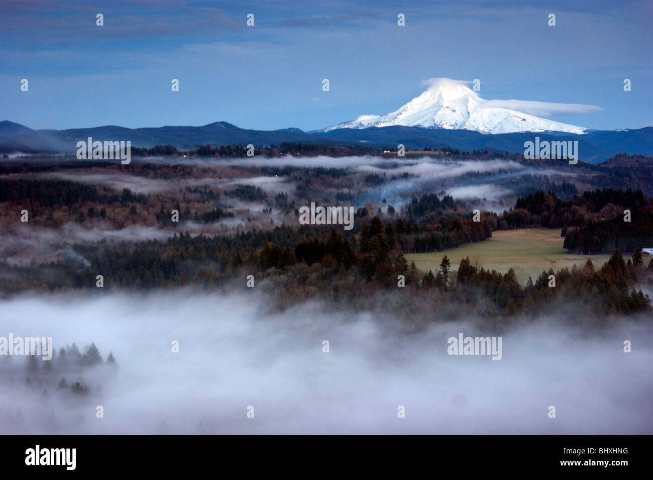 Mount Hood and Bull Run from Bluff Road Sandy Oregon Stock Photo Alamy