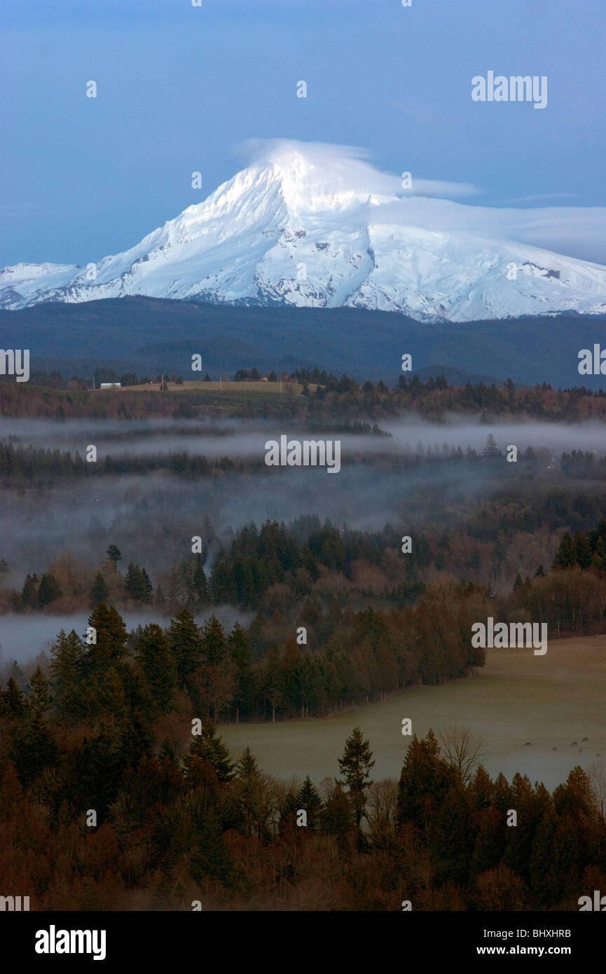Mount Hood and Bull Run from Bluff Road Sandy Oregon Stock Photo Alamy