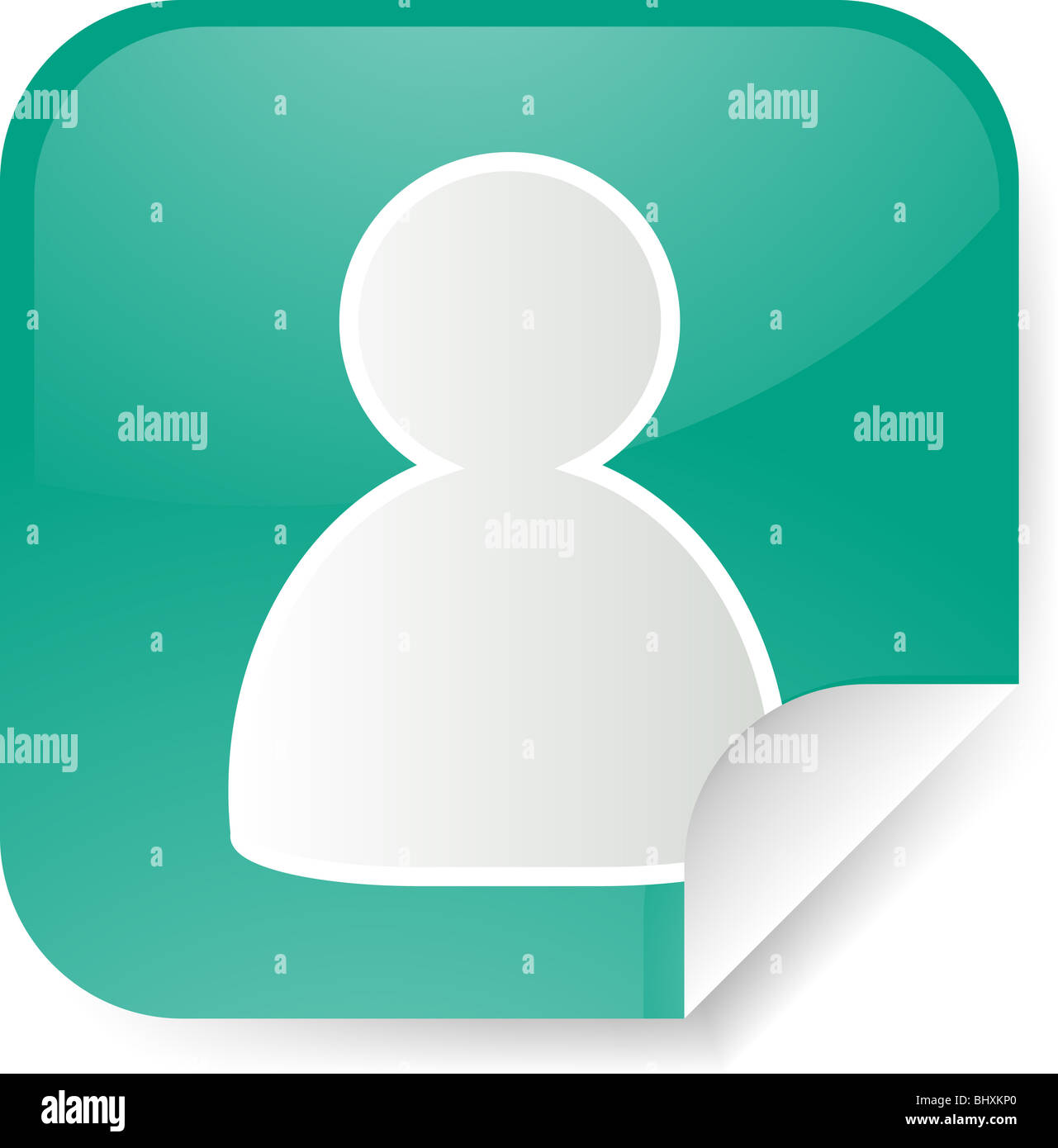 Navigation icon sticker button with user symbol Stock Photo - Alamy