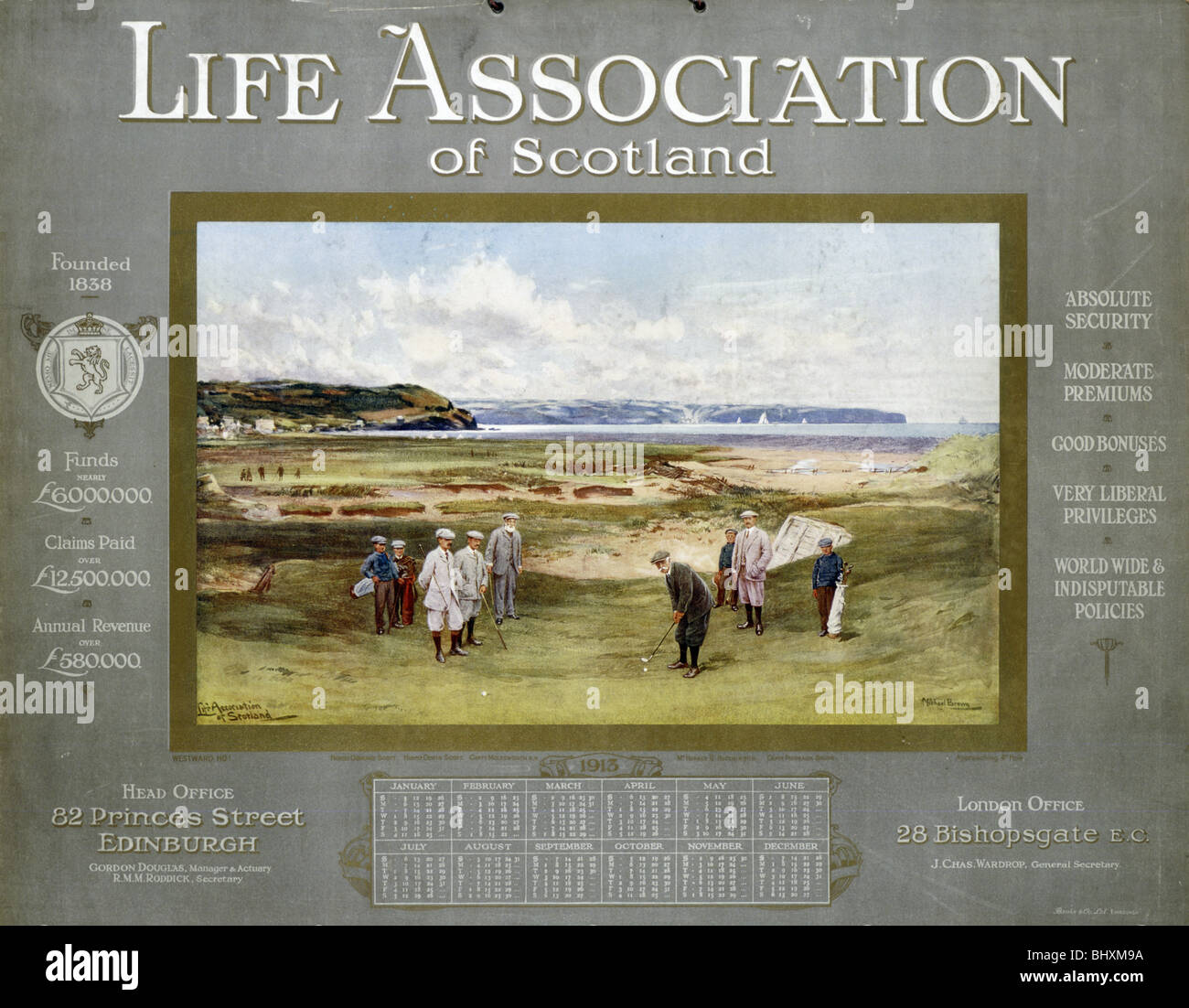 The Life Association of Scotland calendar for 1913. Artist: Unknown Stock Photo