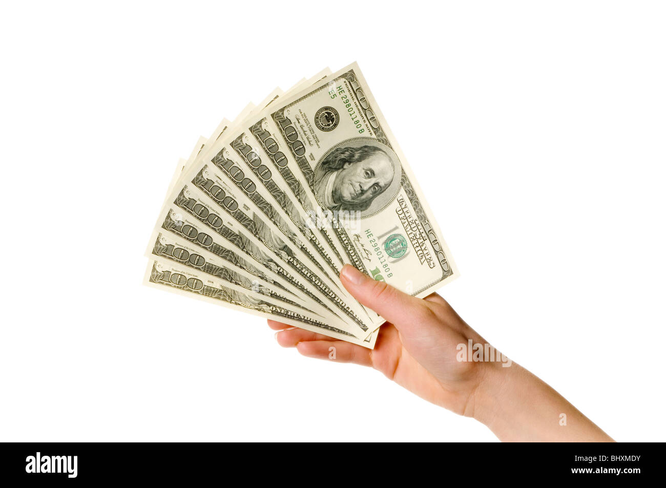 hand holding money Stock Photo