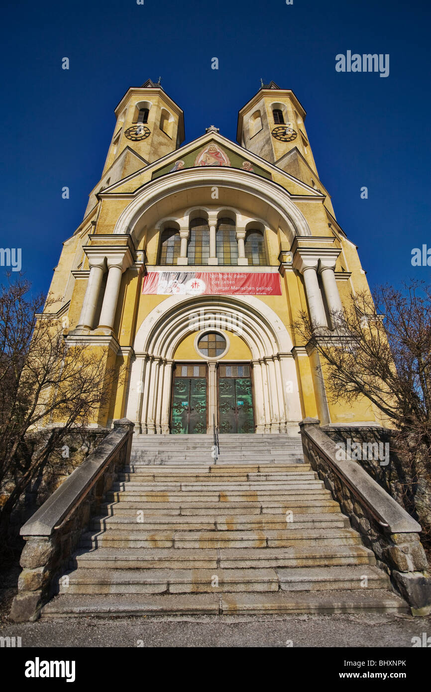 Herz Jesu Church in Amstetten, Lower Austria, Austria, neo Romanesque Stock Photo