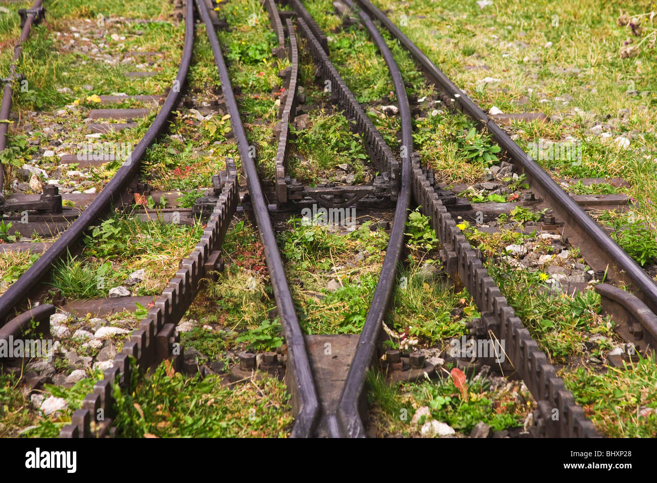 Congan Rails rails from a cog railway Stock Photo - Alamy