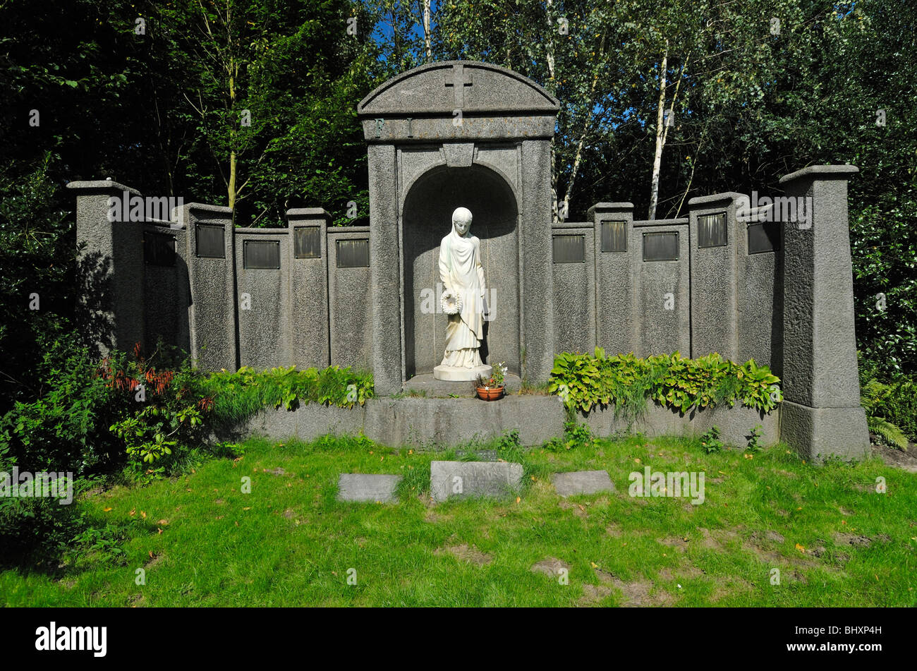 Historic grave at the Ohlsdorf cemetery in Hamburg, Germany Stock Photo