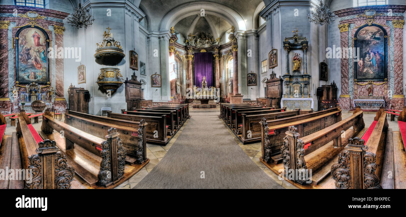 baroque parish church in Stockerau, Weinviertel Region, Lower Austria, Austria Stock Photo