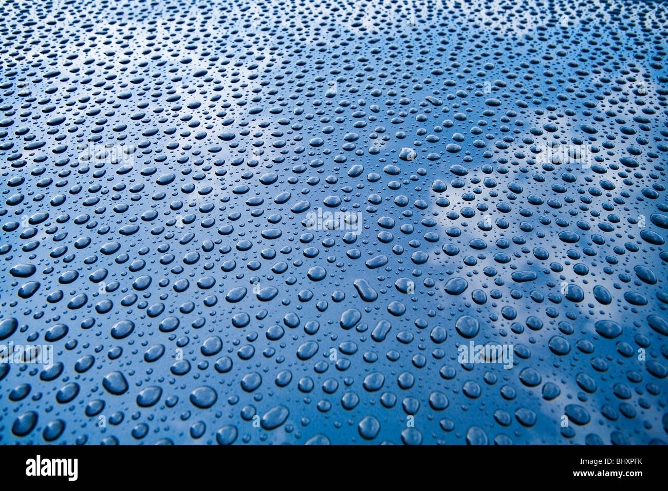 waterdrops on a car Stock Photo