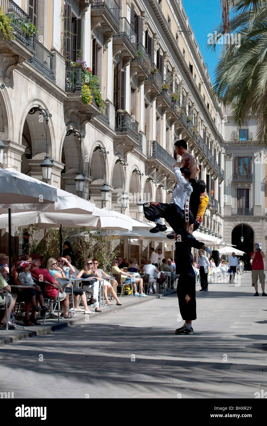 Placa Reial, Barcelona, Mai 2009, Spanien#Placa Reial, Barcelona, May 2009, Spain Stock Photo