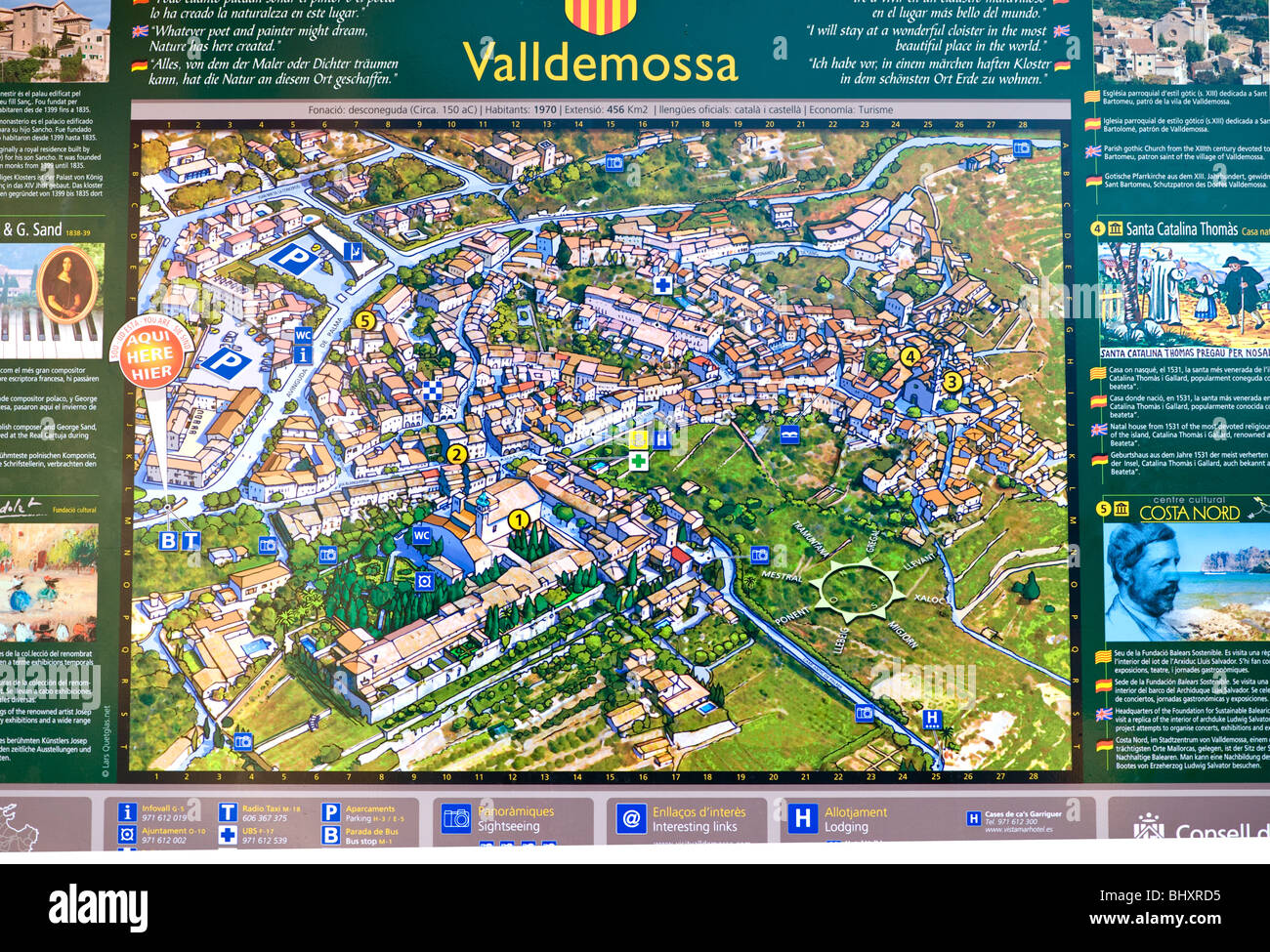 Map of Valldemossa on Majorca in Spain Stock Photo