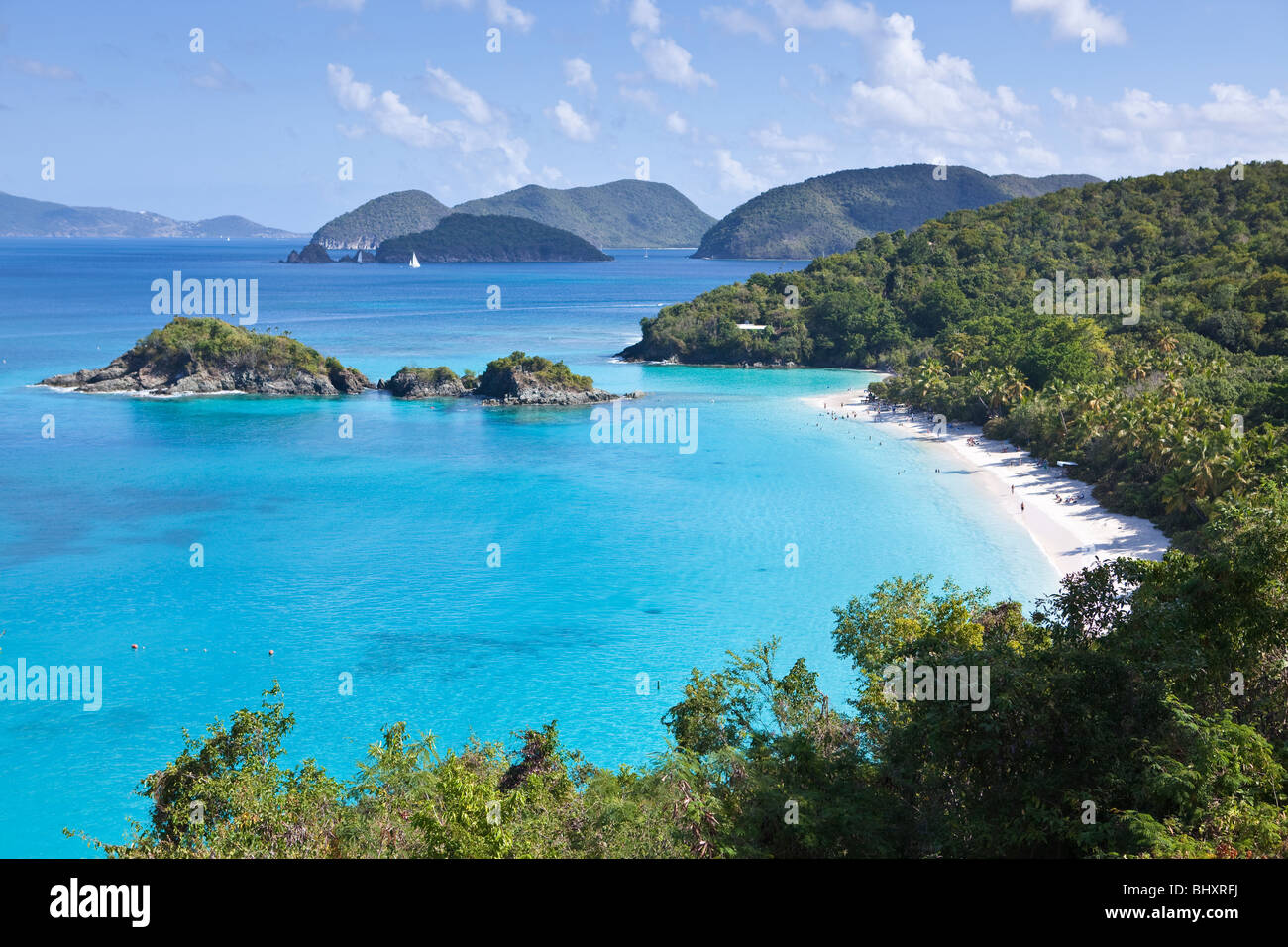 Trunk Bay on the north shore of St. John in US Virgin Islands Stock Photo
