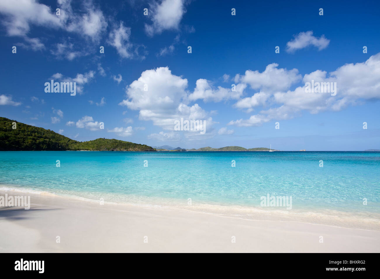 Peaceful tropical beach in US Virgin Islands Stock Photo