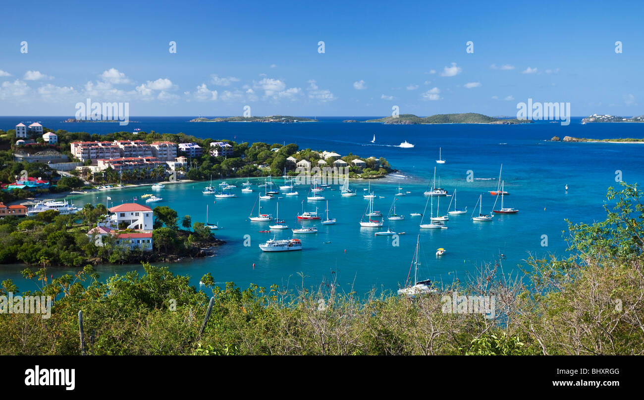 View of Cruz Bay in US Virgin Islands Stock Photo