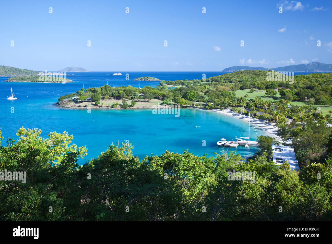 View of a yacht harbor in US Virgin Islands Stock Photo Alamy