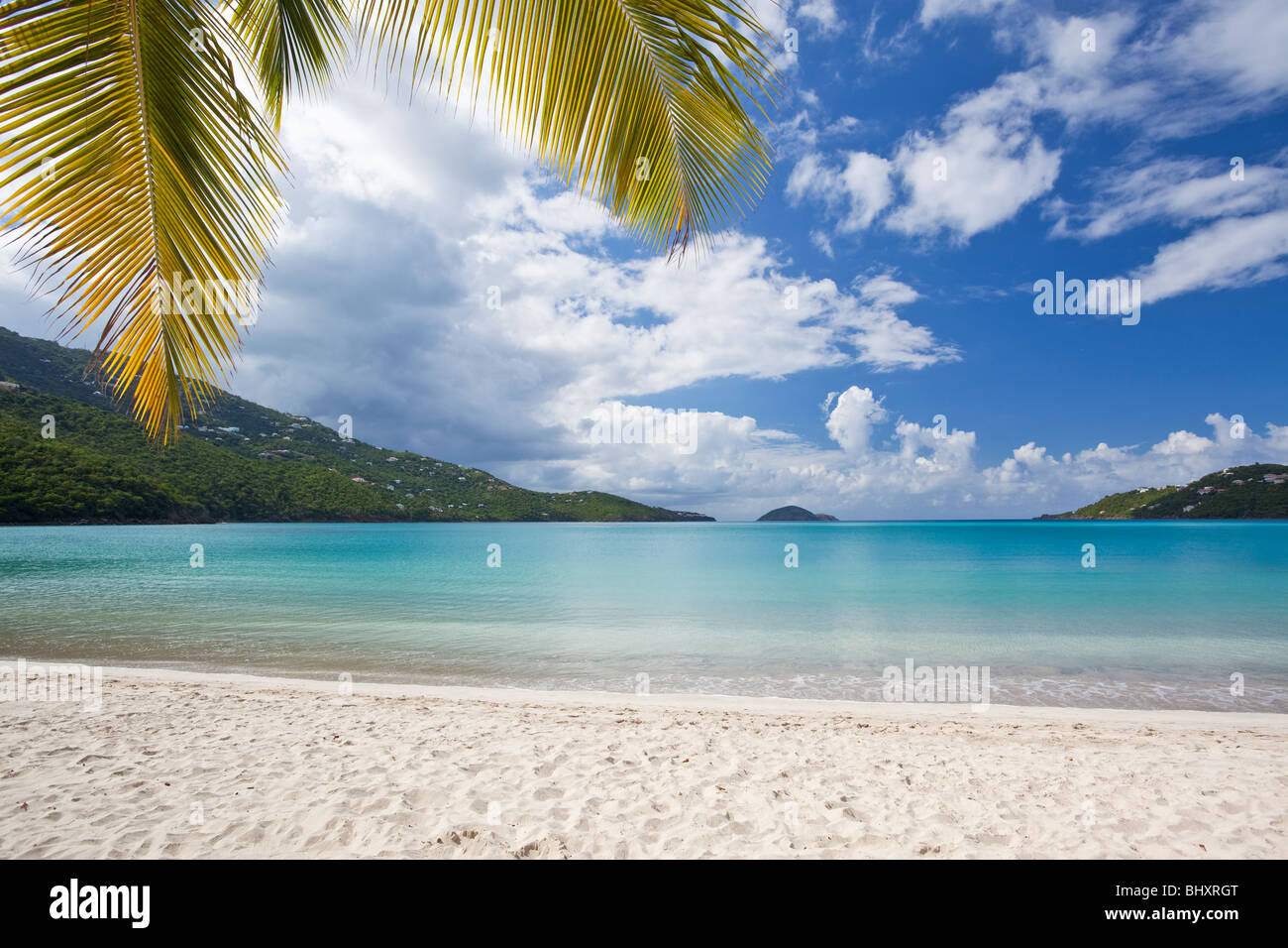 Peaceful tropical beach in US Virgin Islands Stock Photo
