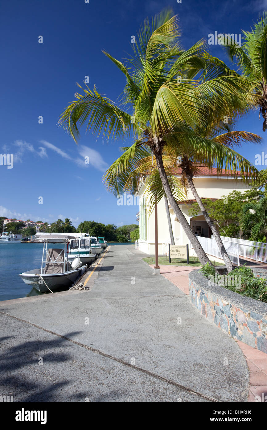 Boat dock in Cruz Bay, US Virgin Islands Stock Photo