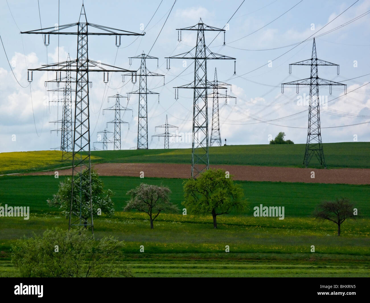 high voltage tower Stock Photo