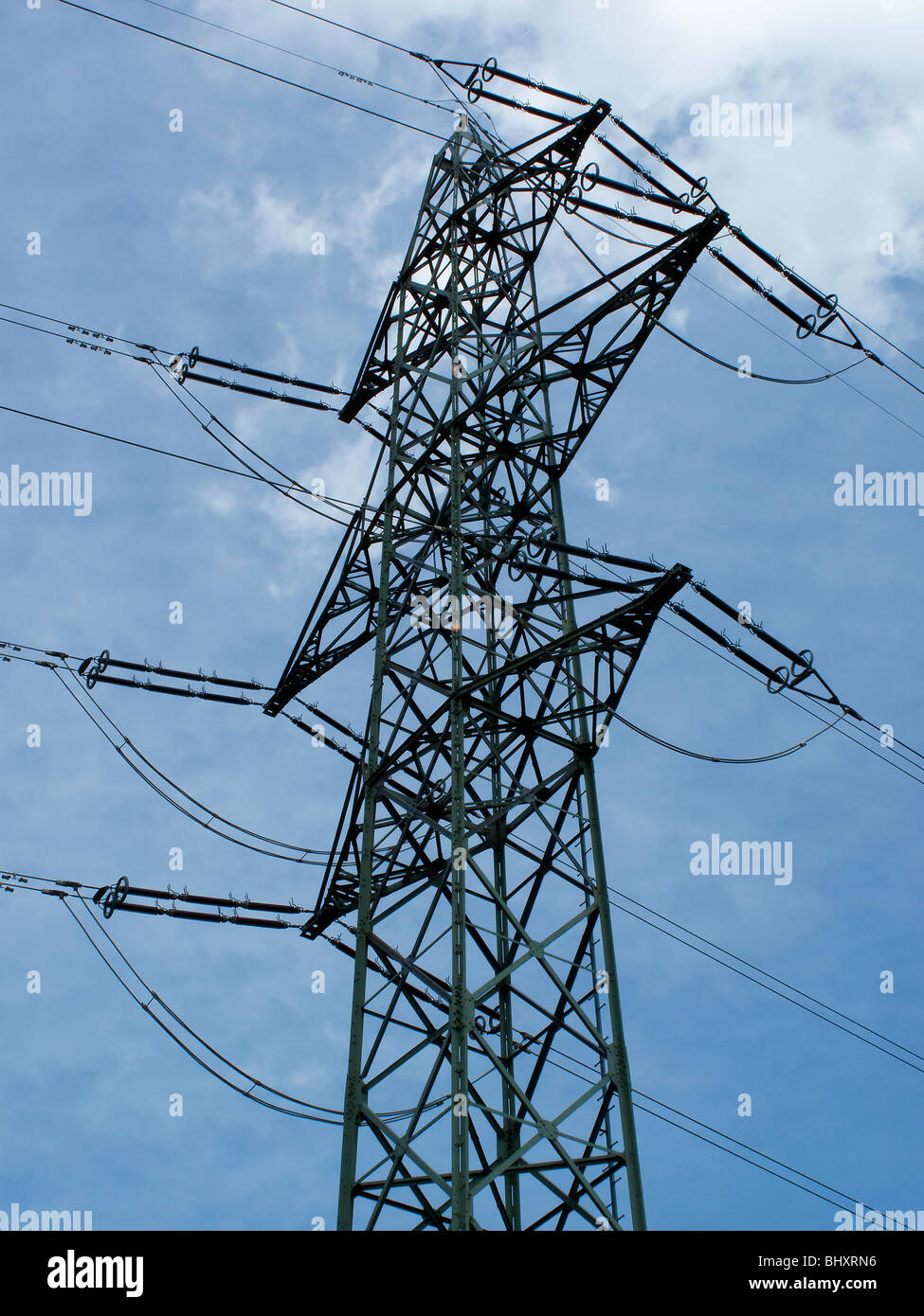high voltage pole Stock Photo