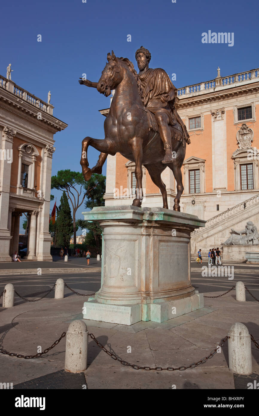 Equestrian Statue of Marcus Aurelius Stock Photo