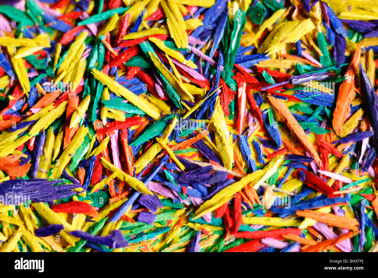 waste from coloured crayon Stock Photo - Alamy