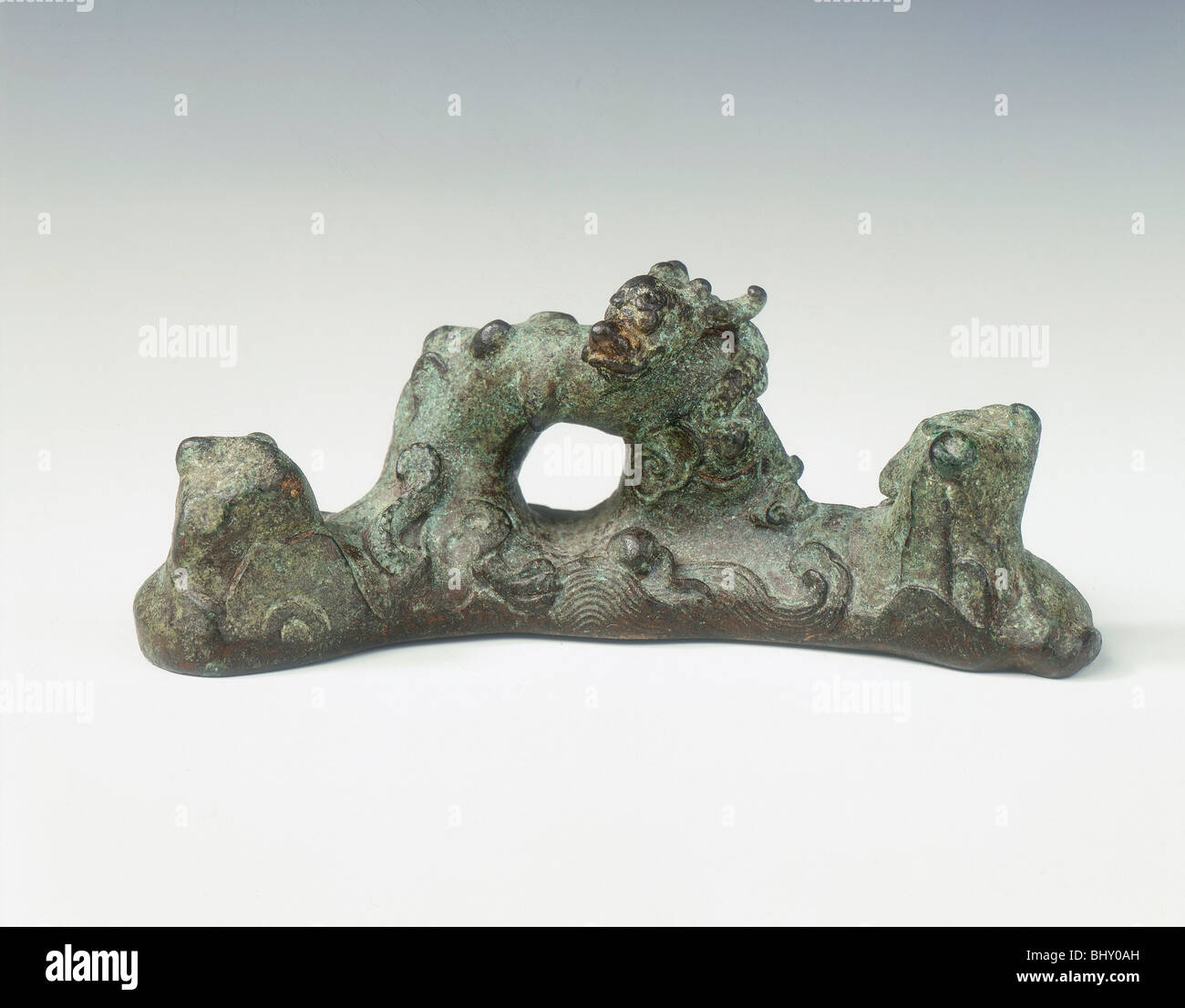 Bronze brush rest, Ming dynasty, China, 14th-16th century. Artist: Unknown Stock Photo
