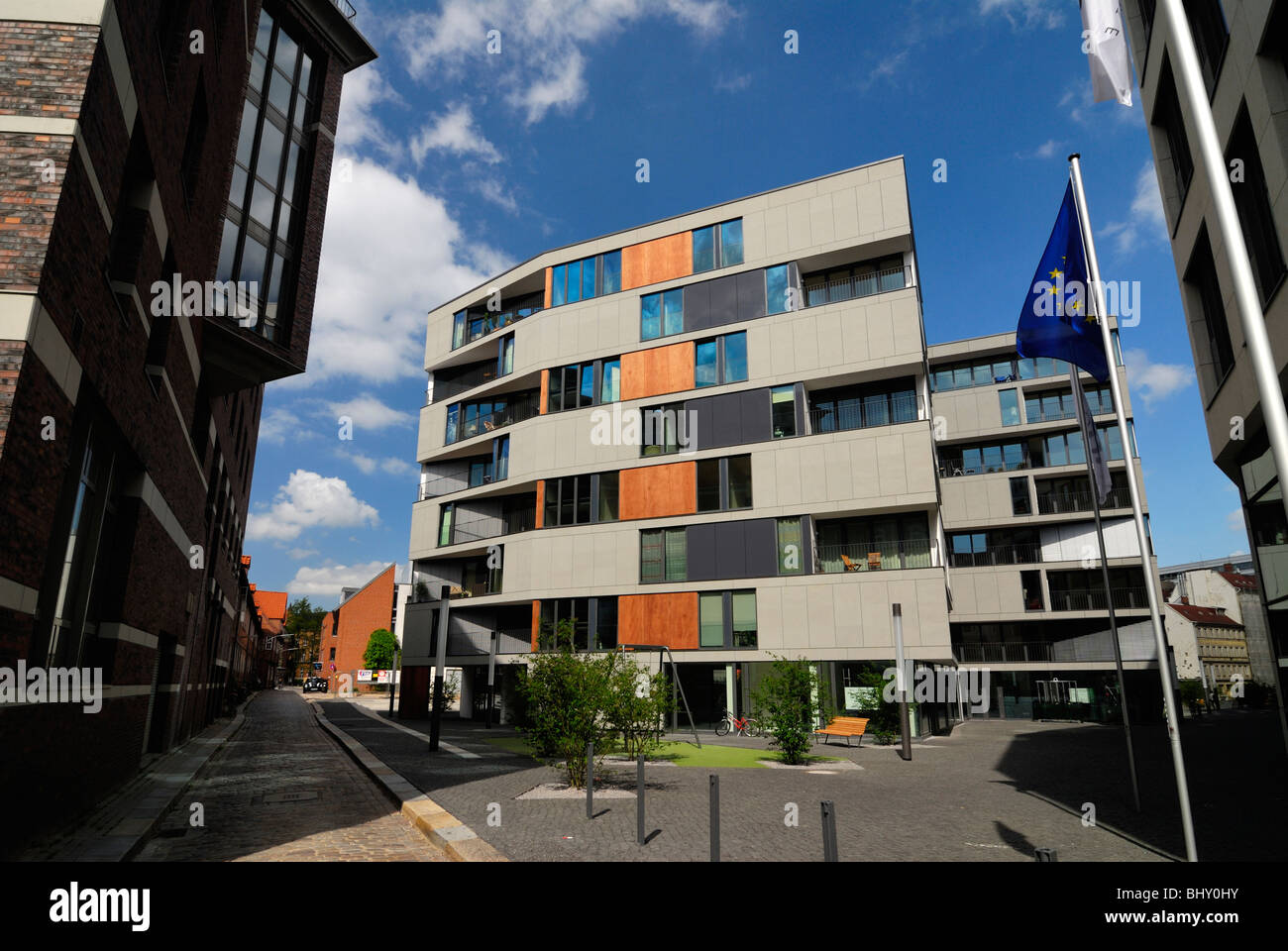 Modern houses in the Brahms headquarters in Hamburg, Germany, Europe ... Modern houses in the Brahms headquarters in Hamburg, Germany, Europe ...