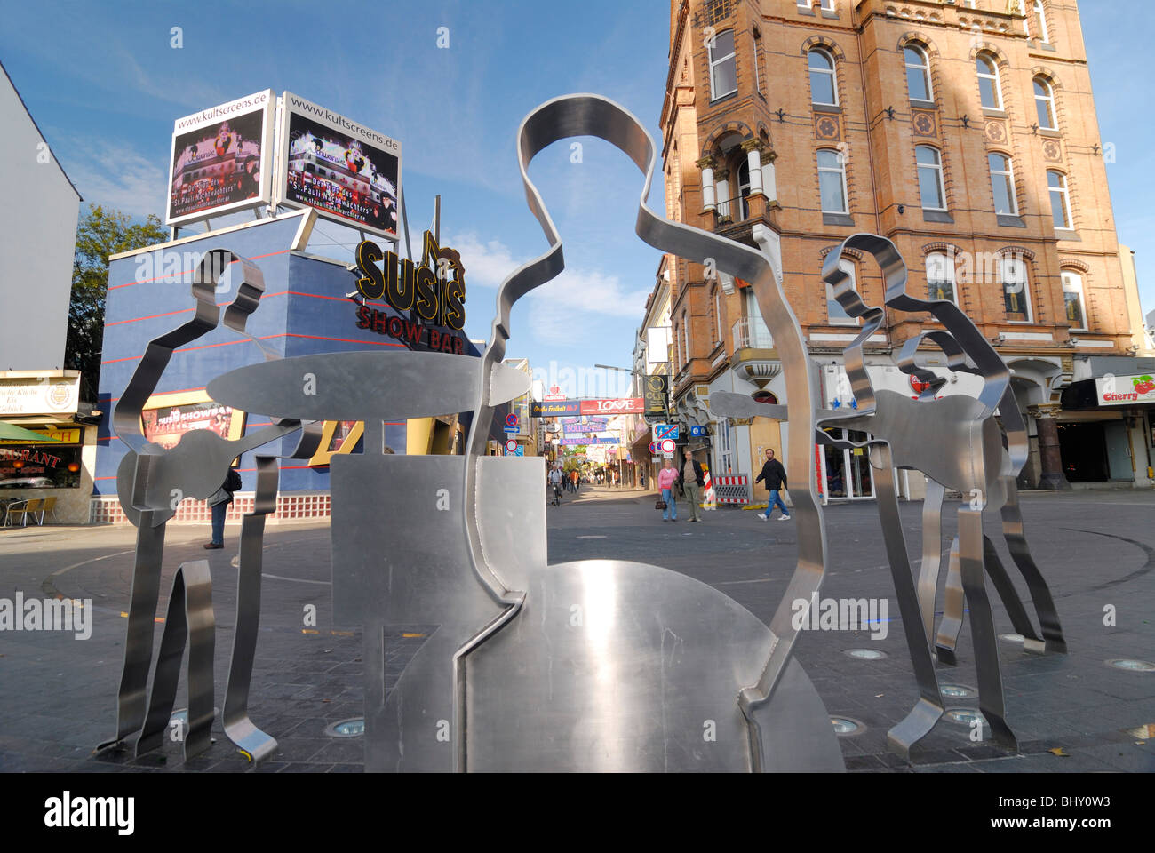 The Beatles square in St. Pauli, Hamburg, Germany, Europe Stock Photo