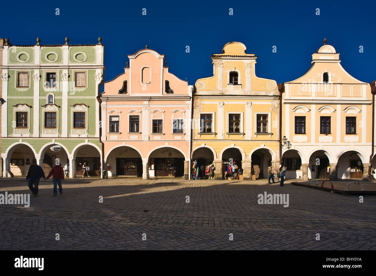 old town in Telc, Czechoslovakia, Europa Stock Photo
