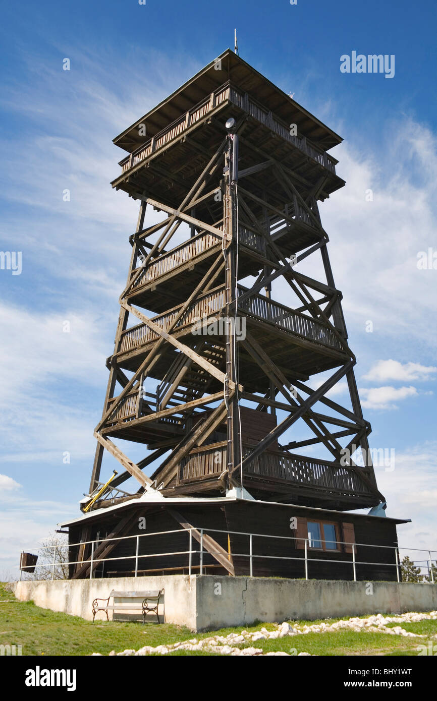 observation tower in Oberleis, Ernstbrunn,  Weinviertel Region, Lower Austria, Autria Stock Photo