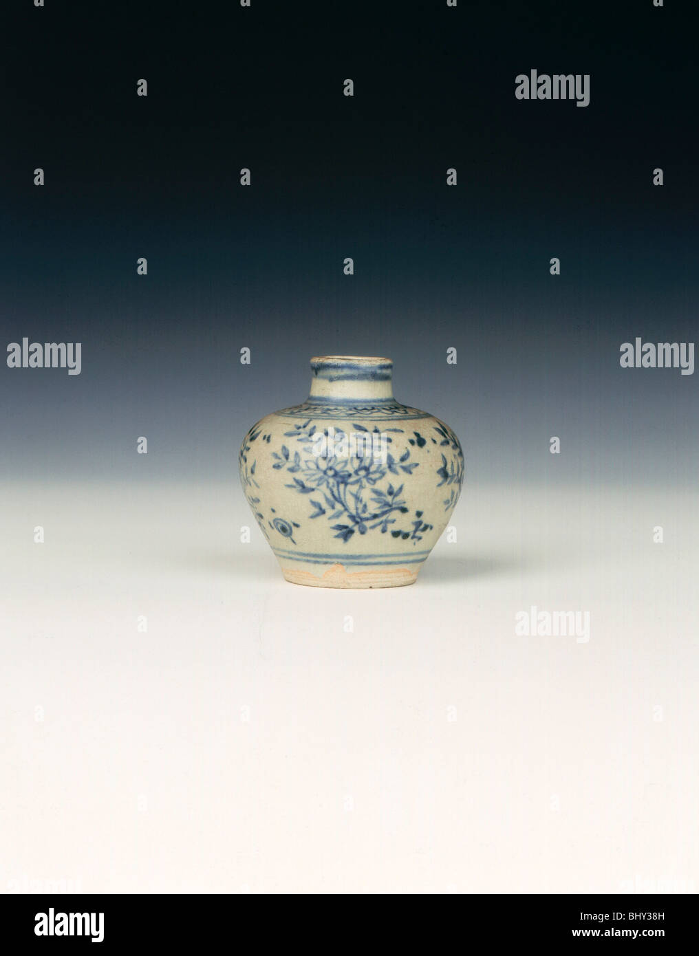 Miniature blue and white guan jar, Ming dynasty, China, second half of 15th century. Artist: Unknown Stock Photo