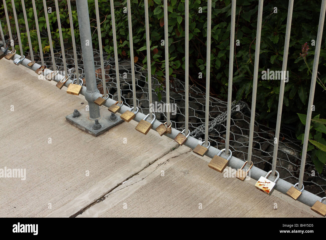 Padlocks left on the Sea Cliff Bridge, Grand Pacific Drive south of