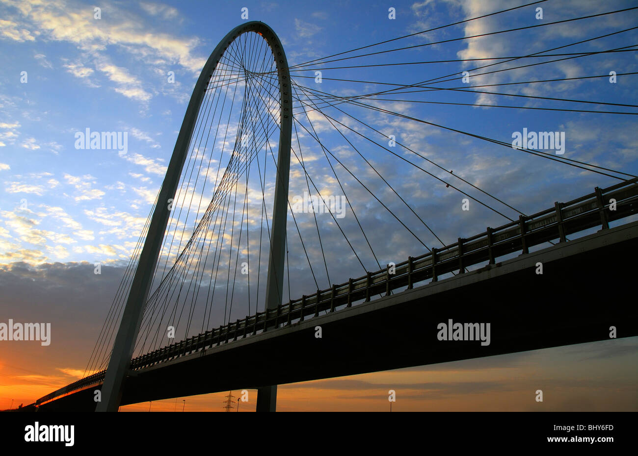 Italy, Emilia Romagna, Reggio Emilia, austostrada del sole (highway), Santiago Calatrava bridge Stock Photo