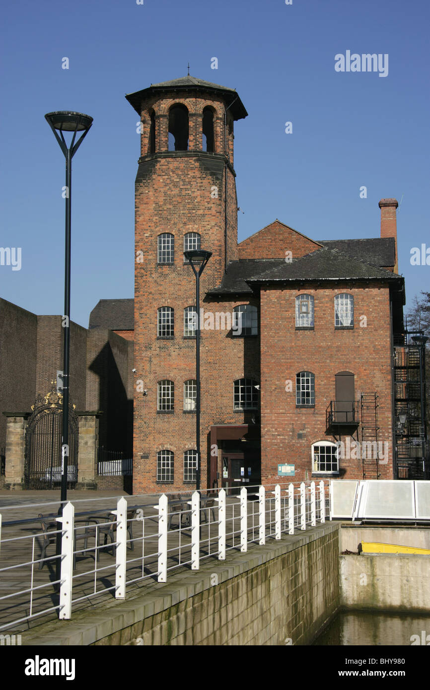 City of Derby, England. View of the Old Silk Mill, which is home to Derby’s Museum of Industry and History. Stock Photo