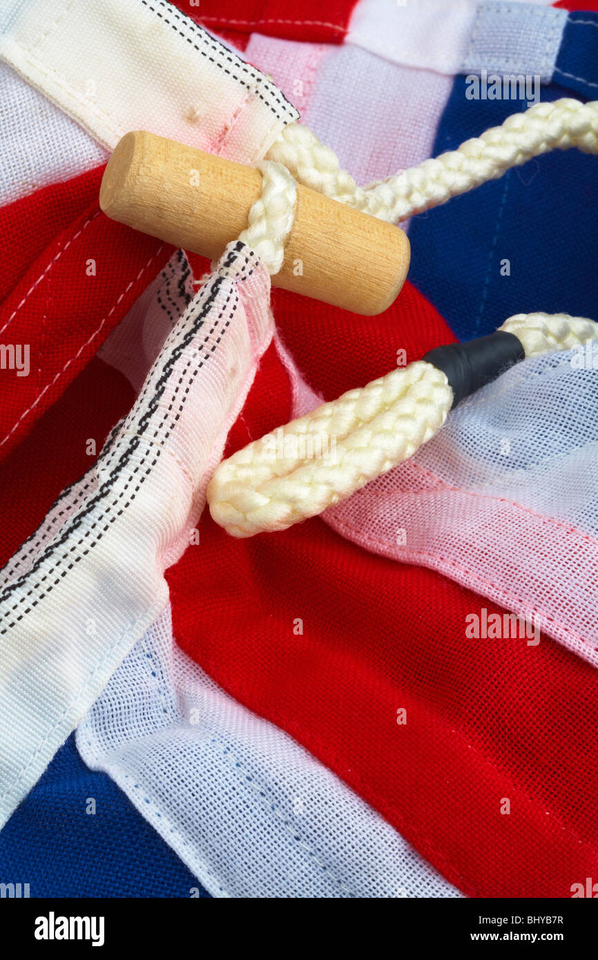 Great Britain Union Flag toggle and lanyard close up Stock Photo