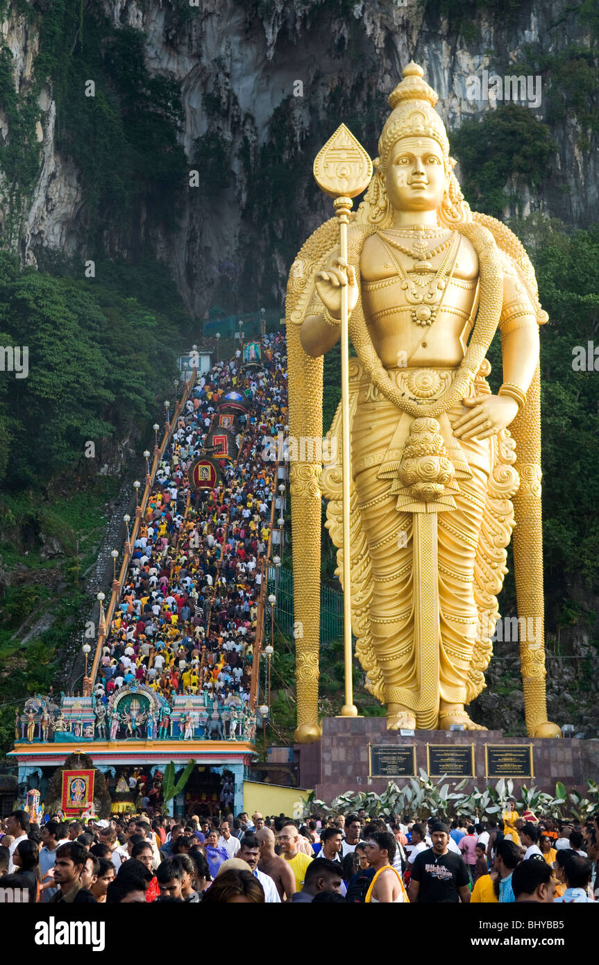 Pilgrims at thaipusam Malaysia 2010 ,Thaipusam is a Hindu festival celebrated mostly by the Tamil community. Stock Photo