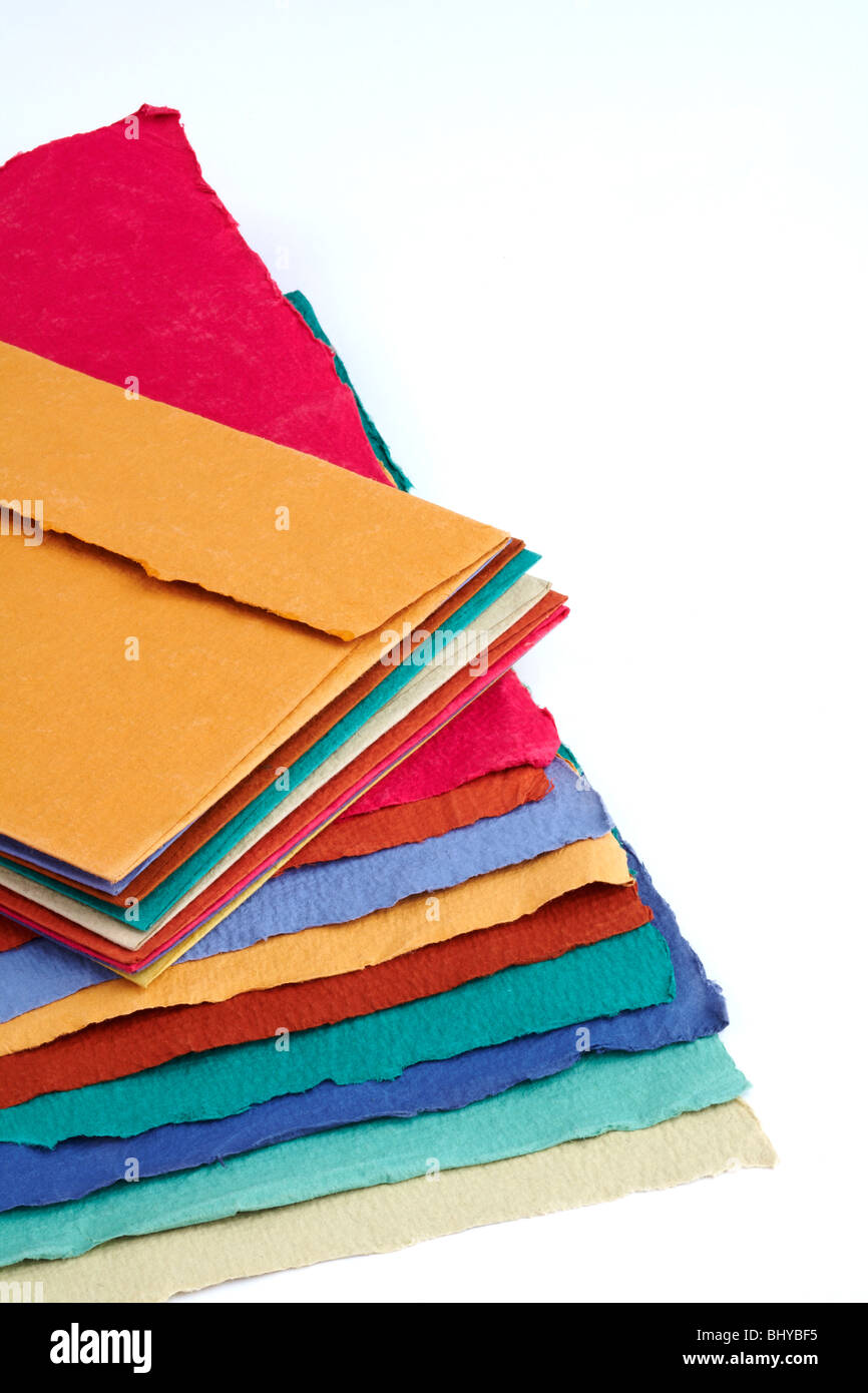 handmade paper and envelopes Stock Photo