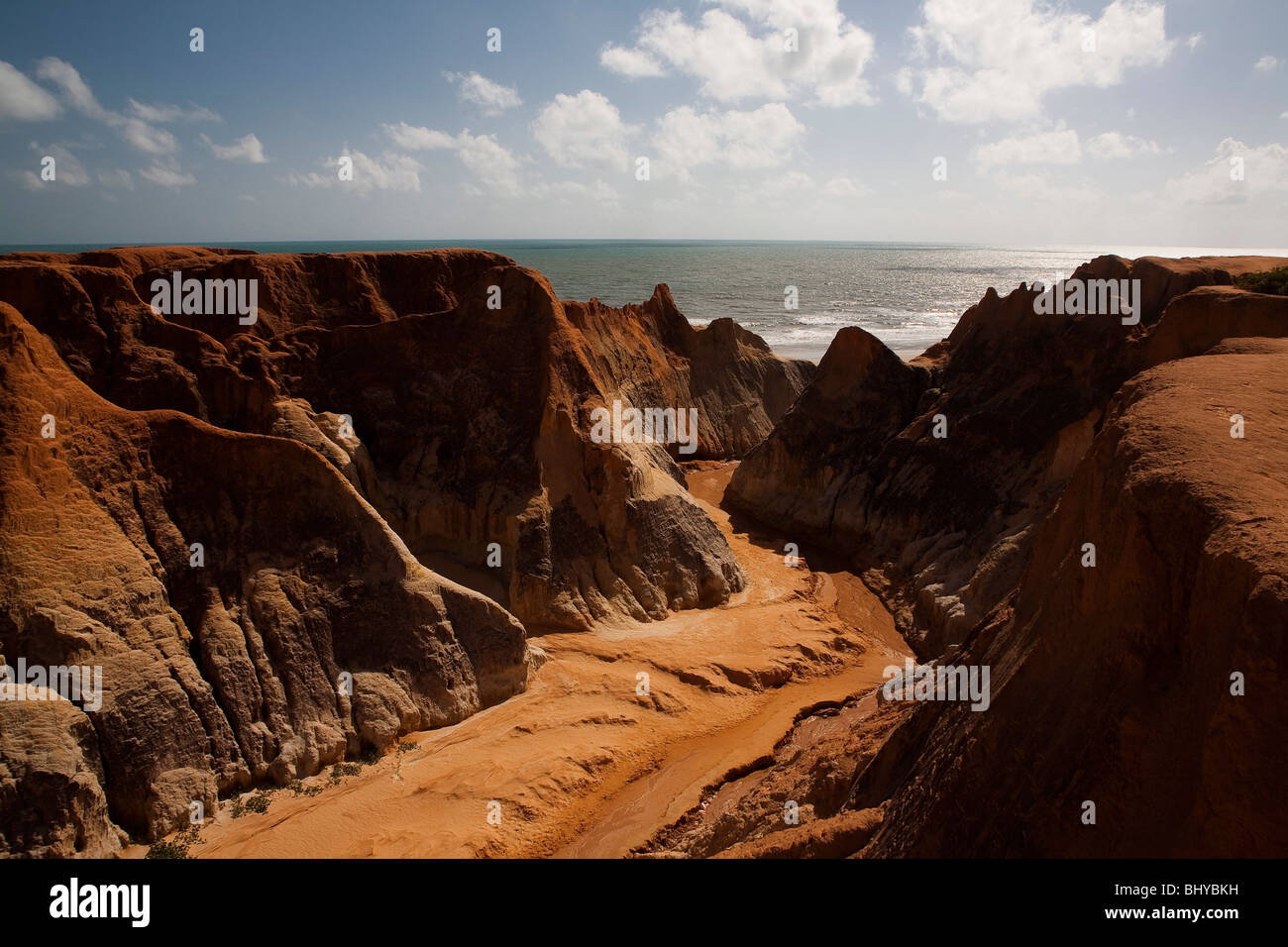 Morro Branco beach cliffs and labyrinths, Ceara State, Northeast Brazil. Stock Photo