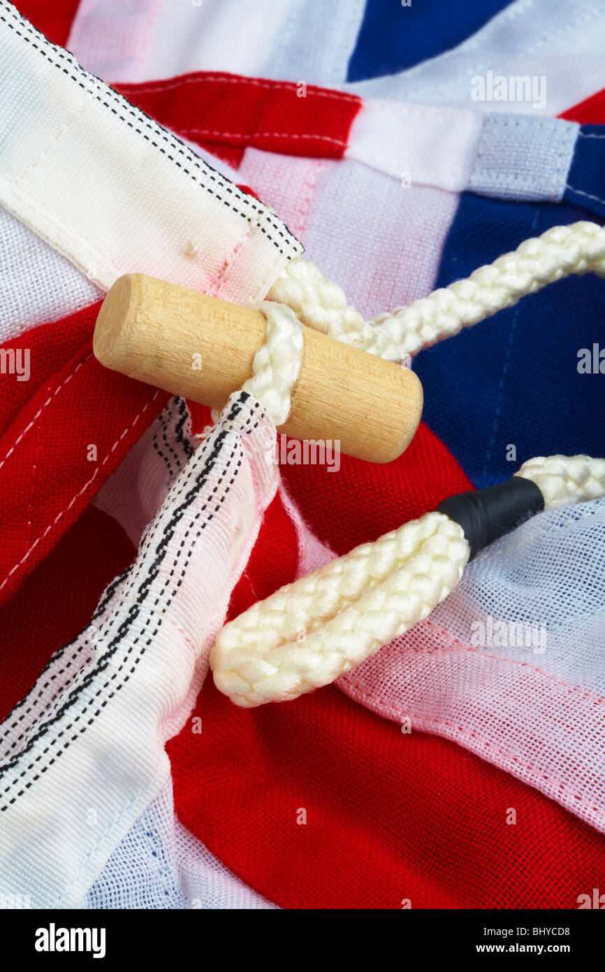 Great Britain Union Flag toggle and lanyard close up Stock Photo