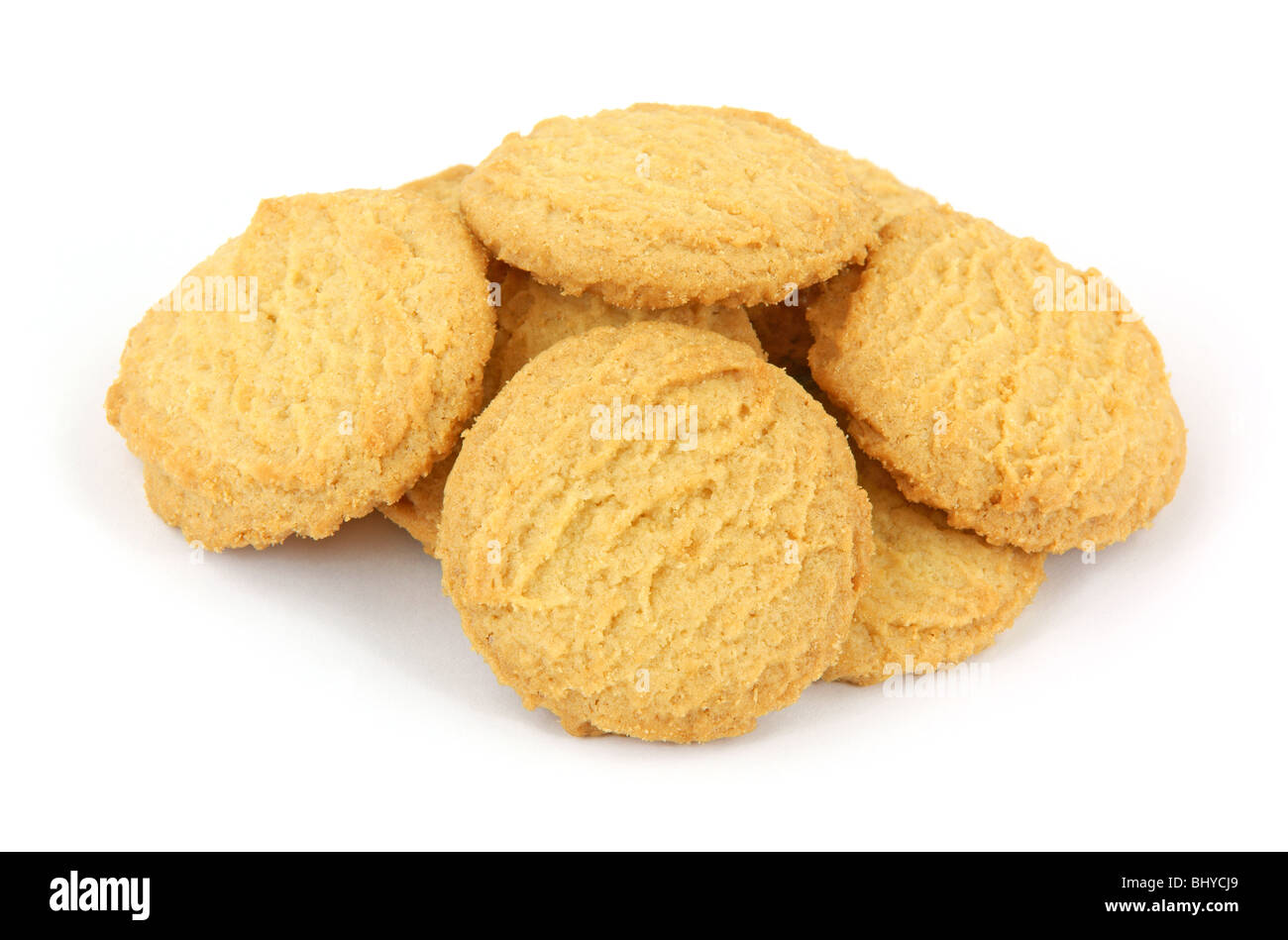 Several vanilla wafer cookies Stock Photo