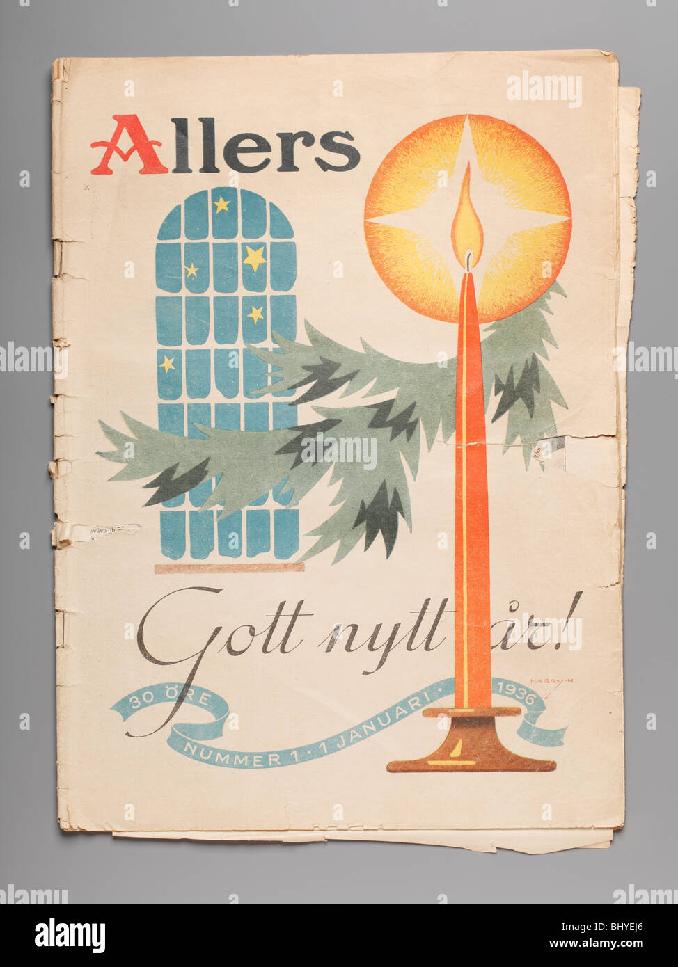 Swedish Allers magazine from 1930s. Stock Photo