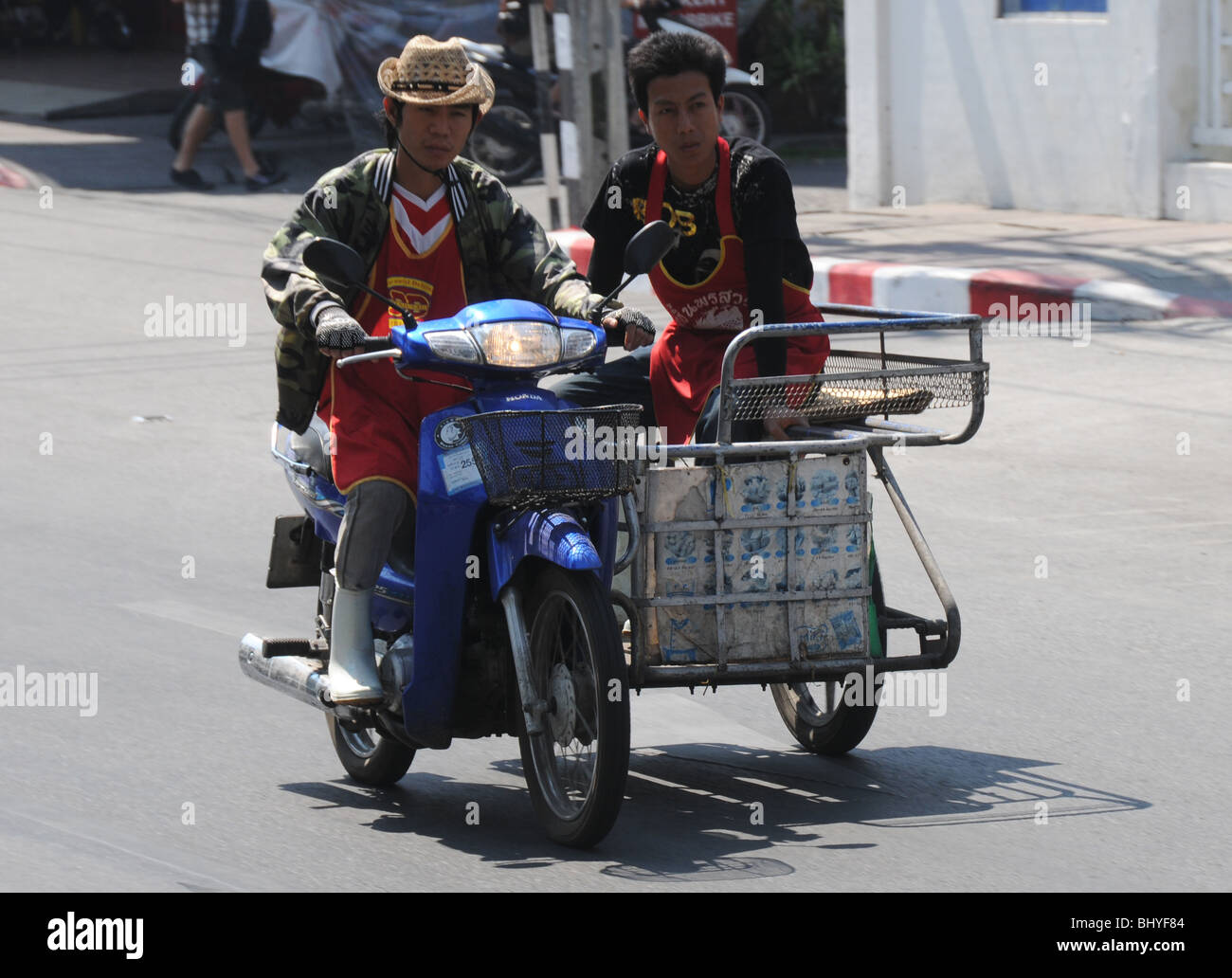 Delivery service chiang mai thailand motor bike and sidecar hires stock photography and images