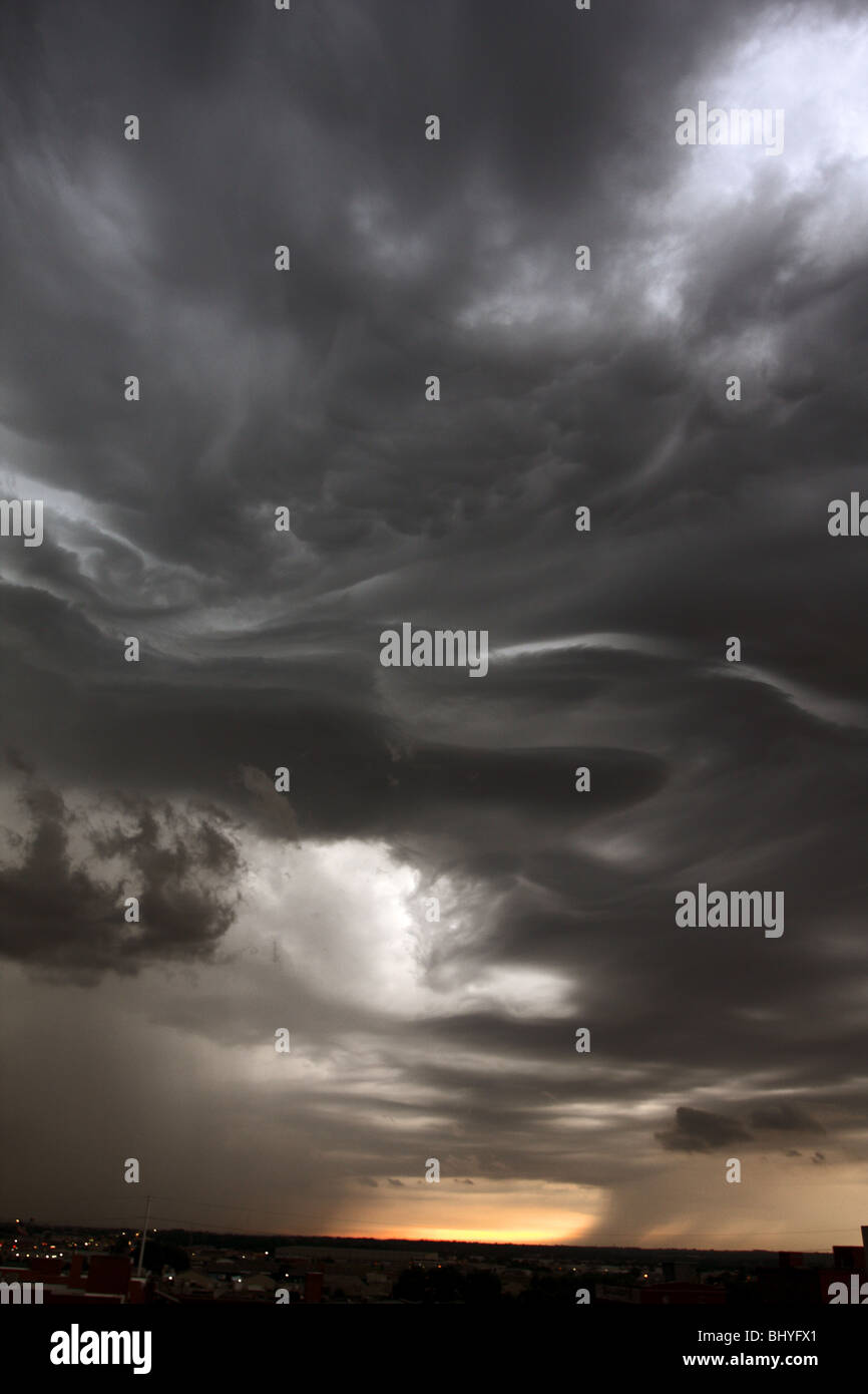 Detail of the edge of a set of arcus, shelf cloud. Stock Photo